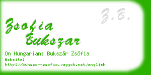 zsofia bukszar business card